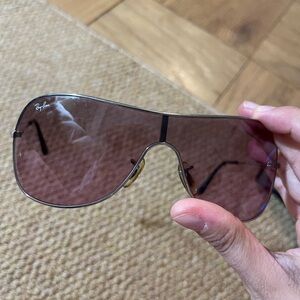 Ray-Ban Sleek Brown Shield Sunglasses